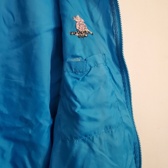 Vtg 90s IZOD Club Nylon Full Zip Windbreaker Men's Size XXLarge Blue Hiden Hood - Picture 5 of 9